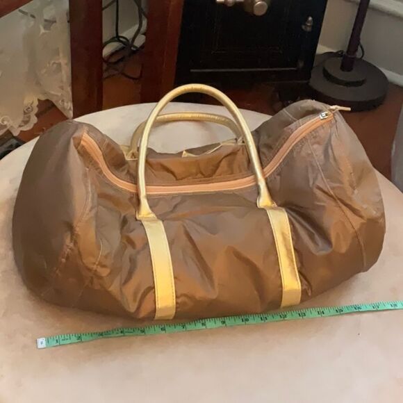 Y2K VTG *GUESS* Bronze Gold Weekender Overnight School Duffle Bag - Picture 10 of 12